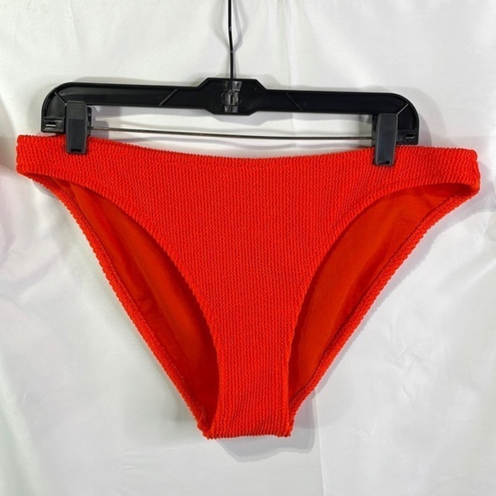 🛹 Kona Sol orange crinkle pucker fabric bikini bottom